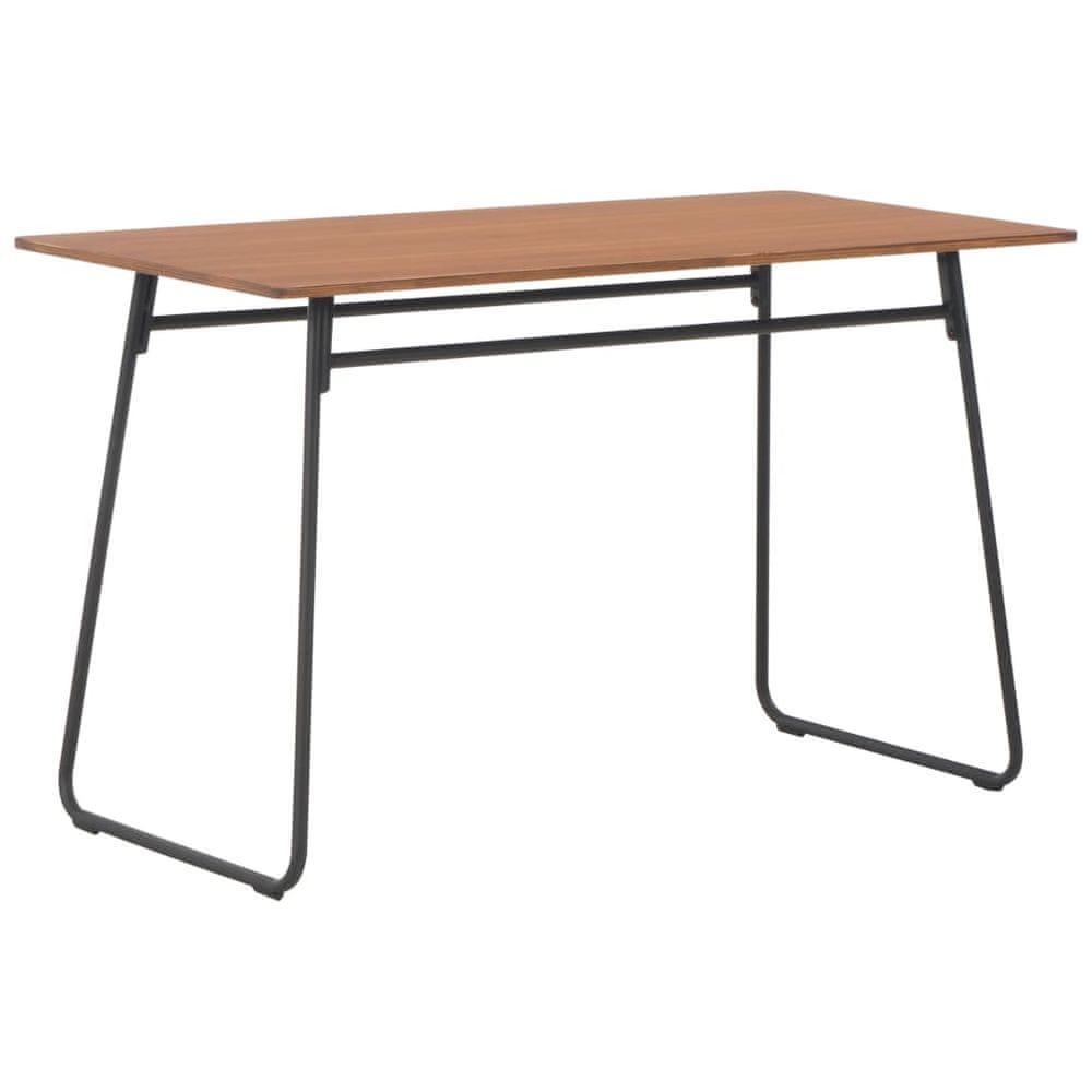 Vidaxl Jedálenský stôl, hnedý, 120x60x73 cm, preglejka a oceľ